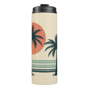 Bouteilles Isothermes Palmier tropical rétro/vintage