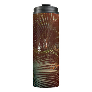 Bouteilles Isothermes Palmier vert foncé profond feuille motif avec lumi