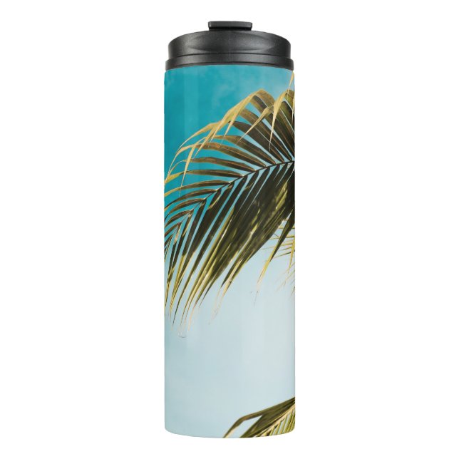 Bouteilles Isothermes Palmier vert sous ciel bleu (Devant)