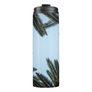 BOUTEILLES ISOTHERMES PALMIER VERT SOUS LE CIEL BLANC