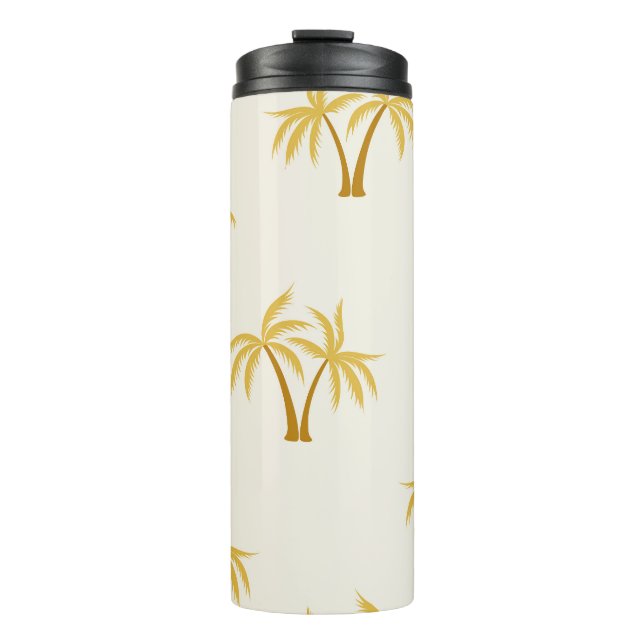 Bouteilles Isothermes Palmiers d'or : Textile Tropical. (Devant)