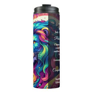 Bouteilles Isothermes Panneau Horoscope Leo info | Art Lion coloré