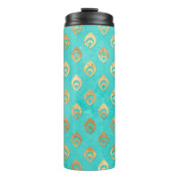 Paon turquoise et or