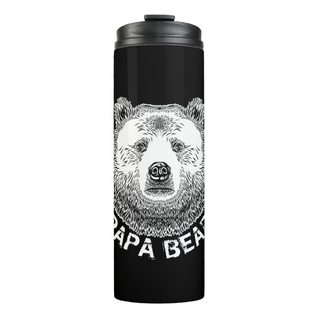 Bouteilles Isothermes Papa Bear, illustration tirée à la main (Devant)