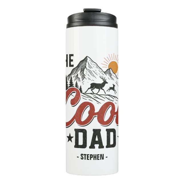 Bouteilles Isothermes Papa Cool - Rustic Mountain et Deer Design (Devant)
