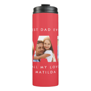 Bouteilles Isothermes Papa photo typographie moderne cadeau enfant