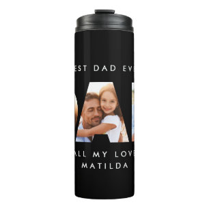 Bouteilles Isothermes Papa photo typographie moderne cadeau enfant
