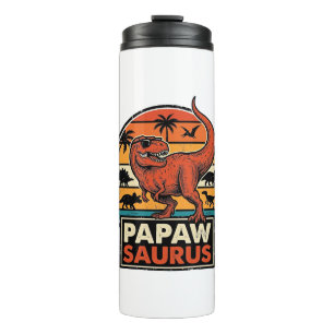 Bouteilles Isothermes Papawsaurus Rétro Dinosaure Coucher de Soleil Vect