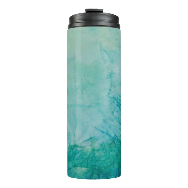 Bouteilles Isothermes Papier avec l'abrégé sur bleu, vert, et noir (Devant)