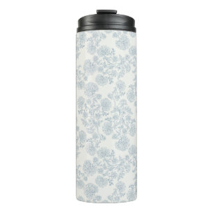 Bouteilles Isothermes Papier d'emballage floral botanique bleu vintage