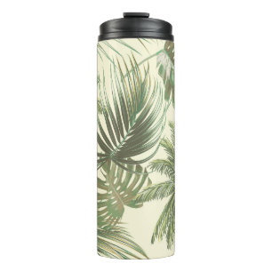 Bouteilles Isothermes Papier peint de palmes Vintages Feuilles tropicale