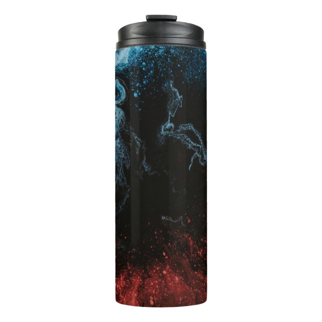 Bouteilles Isothermes Papier peint rouge et bleu (Devant)