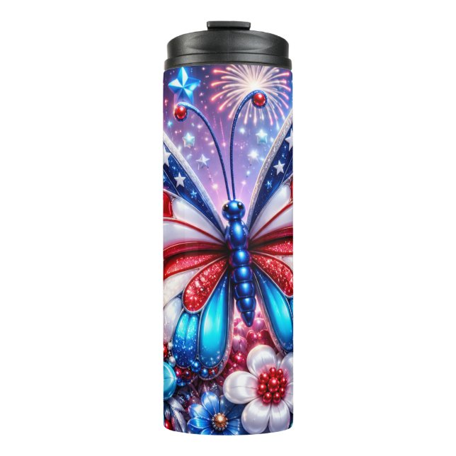 Bouteilles Isothermes Papillon 3D du 4 juillet (Devant)