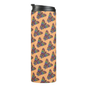 Bouteilles Isothermes Papillon Arc-en-ciel (orange) - Tumbler Thermique