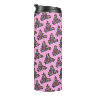 Bouteilles Isothermes Papillon Arc-en-ciel (rose) - Tumbler Thermique