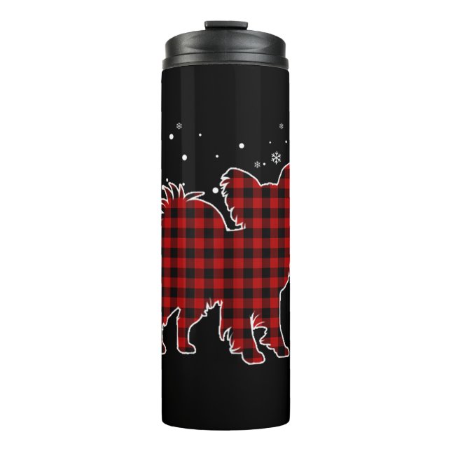 Bouteilles Isothermes Papillon Christmas Dog Buffalo Plaid (Devant)