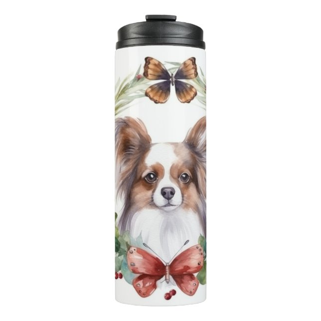 Bouteilles Isothermes Papillon Christmas Wreath Festive Pup (Devant)