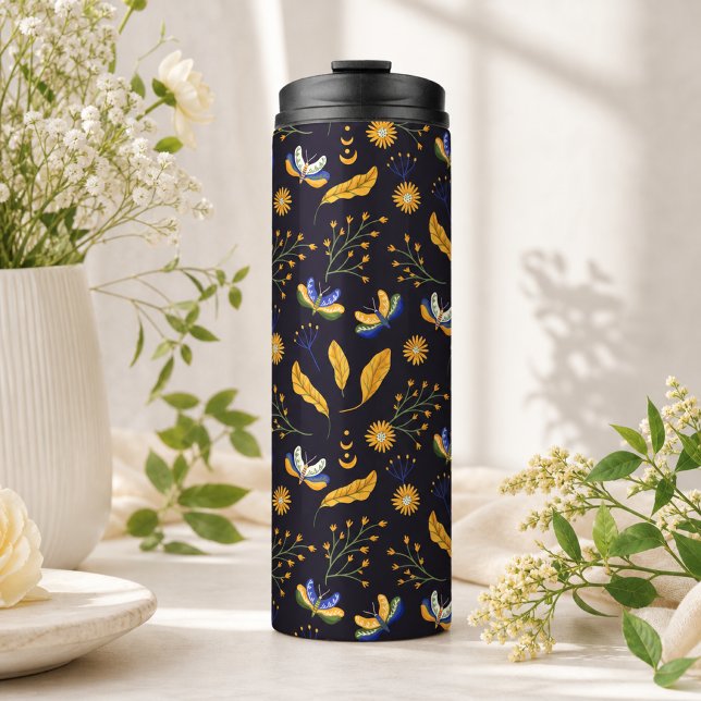 Bouteilles Isothermes Papillon de nuit à motif floral (Créateur téléchargé)