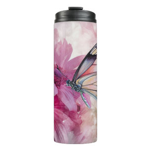 Bouteilles Isothermes Papillon Dreamy aux fleurs roses