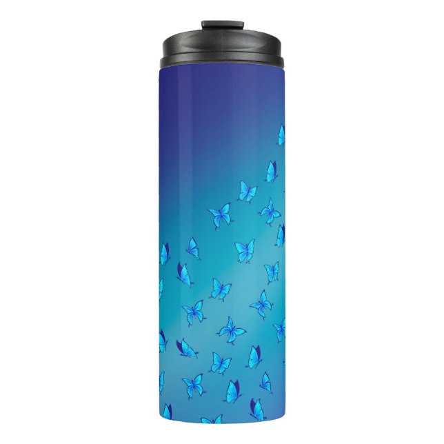 Bouteilles Isothermes Papillon enchanté double bleu (Devant)