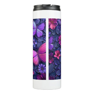 Bouteilles Isothermes Papillon et tasse de fleurs attrayants 3D