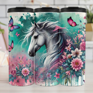 Bouteilles Isothermes Papillon Floral Cheval Blanc Fantaisie