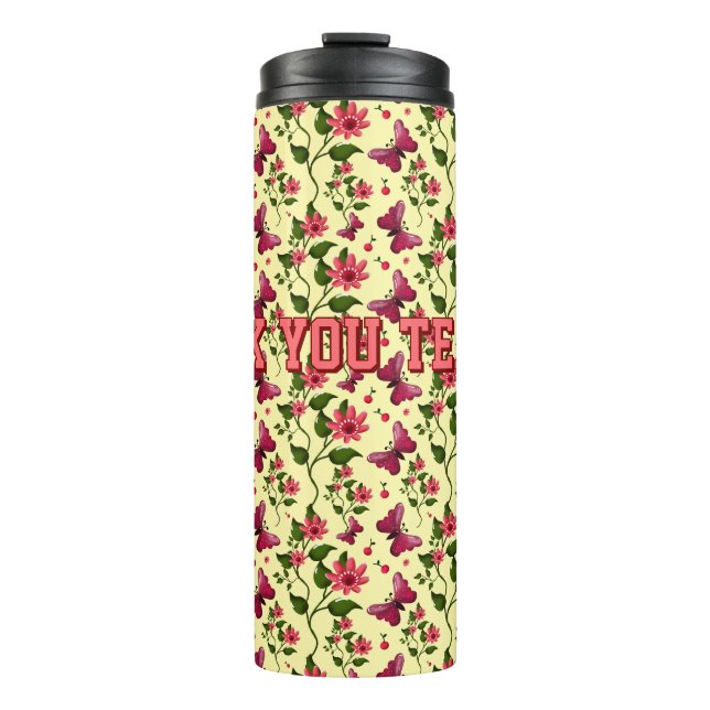 Bouteilles Isothermes Papillon Floral de Jardin de Printemps Moderne en  (Devant)