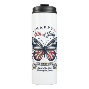 Bouteilles Isothermes Papillon Patriotique Bonne Fête du 4 Juillet Desig