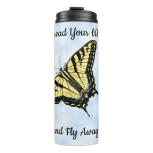 Bouteilles Isothermes Papillon Swallowtail Jaune Nuages Personnalisés