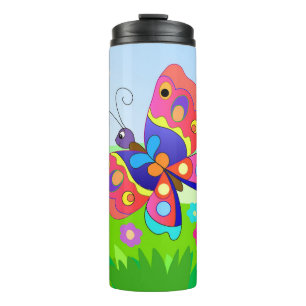 Bouteilles Isothermes Papillons et fleurs de Cartoon Colorfoul