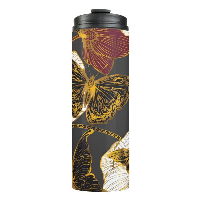Bouteilles Isothermes Papillons & Fleurs : Motif Boho de printemps (Devant)