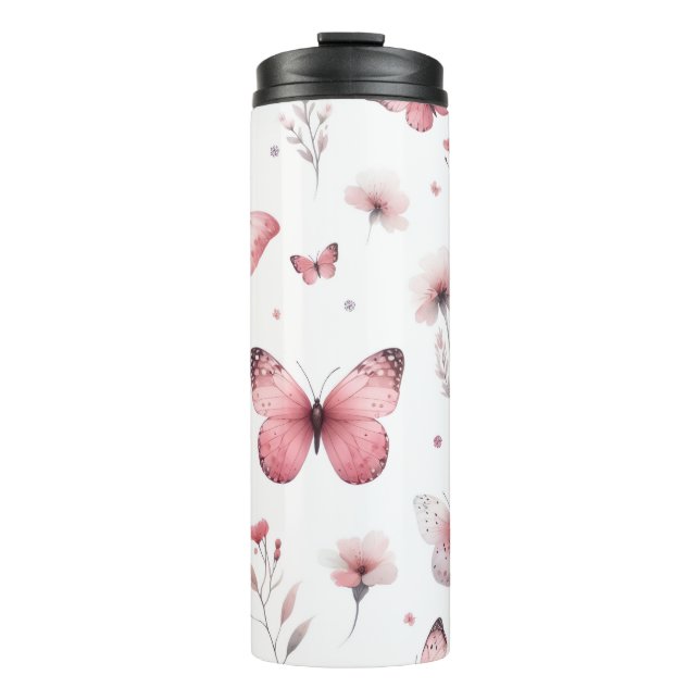 Bouteilles Isothermes Papillons roses (Devant)