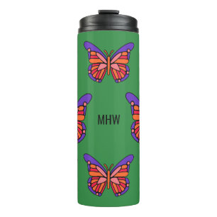 Bouteilles Isothermes Papillons stylisés monogramme personnalisé tumbler