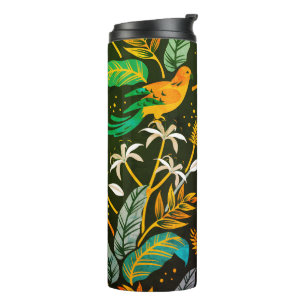 Bouteilles Isothermes Paradis d'art populaire d'oiseaux tropicaux motif