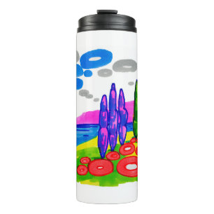 Bouteilles Isothermes Paradis Pop Art – Paysage Graphique Audacieux