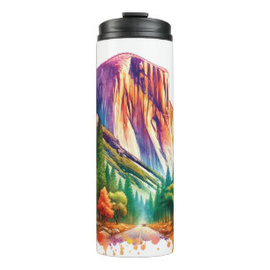 Bouteilles Isothermes Parc national du Yosemite en aquarelle Californie