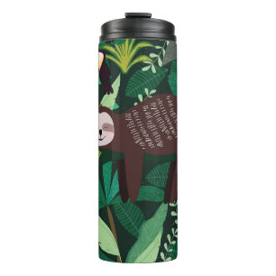 Bouteilles Isothermes Paresse mignonne en vert tropical illustration mot
