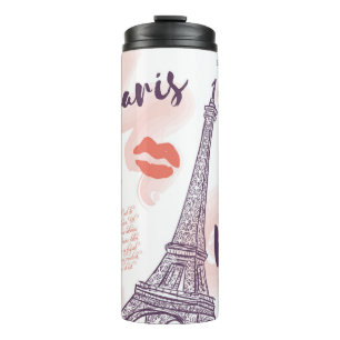 Bouteilles Isothermes Paris, Tour Eiffel, motif vintage