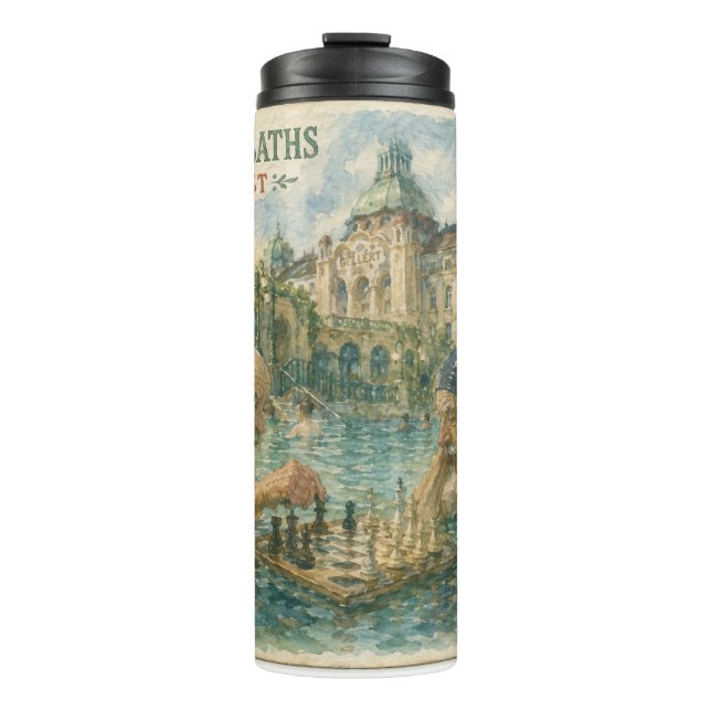 Bouteilles Isothermes Partie d'échecs Bains Gellert Budapest Hongrie (Devant)