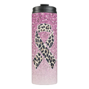Bouteilles Isothermes Parties scintillant rose avec rubans de sensibilis