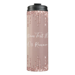 Bouteilles Isothermes Parties scintillant rose Gold Blush Éclats Texte 