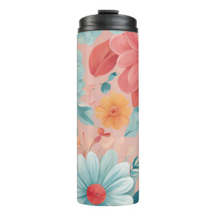 Bouteilles Isothermes Paruline florale - Design élégant de fleurs isolée