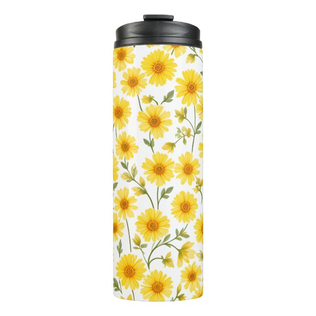 Bouteilles Isothermes "Paruline florale d'été 16oz, étanche, isolée" (Devant)