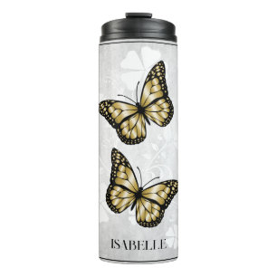 Bouteilles Isothermes Paruline thermale personnalisée à papillon d'or
