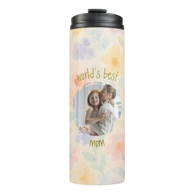 Bouteilles Isothermes Paruline thermale personnalisée "World's Best Mom" (Devant)