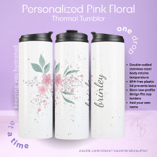 Bouteilles Isothermes Paruline thermale rose Customisée