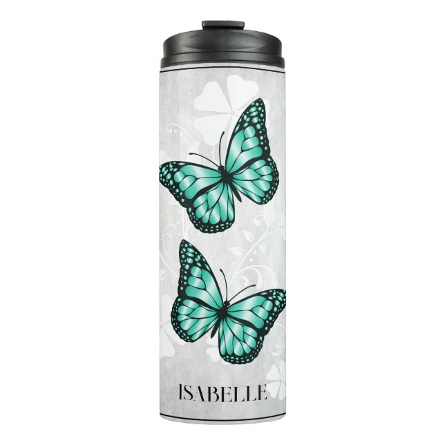 Bouteilles Isothermes Paruline thermale turquoise Florale (Devant)