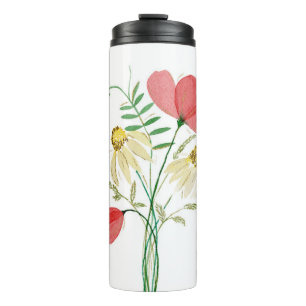 Bouteilles Isothermes Paruline thermique à aquarelle fleur sauvage - Dou