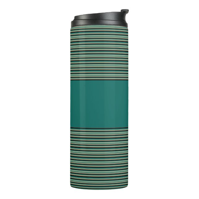 Bouteilles Isothermes Paruline thermique à rayures turquoise (Tourné sur la gauche)