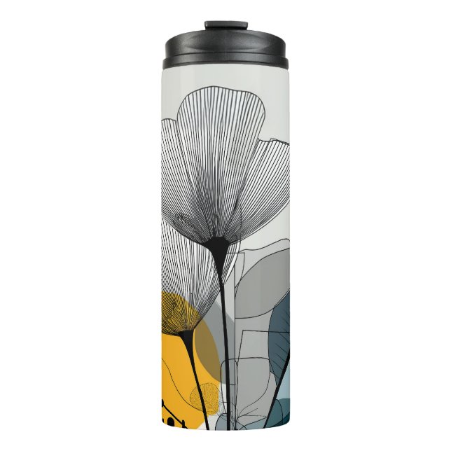 Bouteilles Isothermes Paruline thermique en fleur linéaire (Devant)